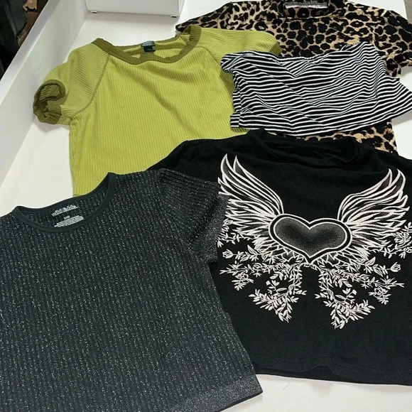 5 shirts bundle Rue 21 Wild Fable SHEIN juniors tops cropped tee tube top summer - Picture 13 of 14